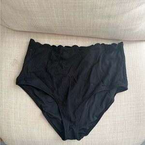 Aerie Black Scalloped Bikini Bottoms